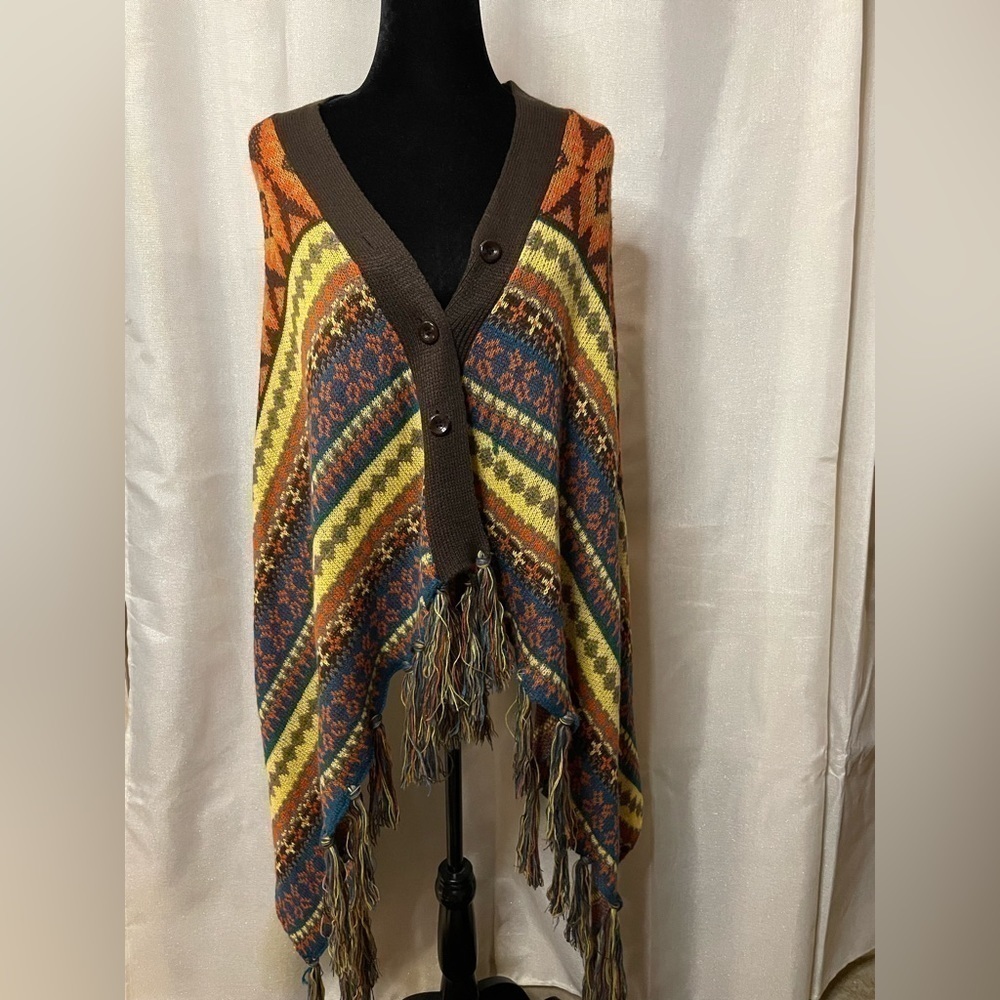 SIERRA FRINGE PONCHO. One size​​​​​​​​​​​​​​​​​​​​​​​​​​ - Picture 6 of 13